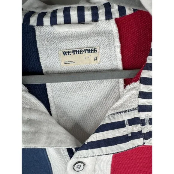 Free People We the Free American Dream Polo Pullover Size XL Oversized - Picture 7 of 7